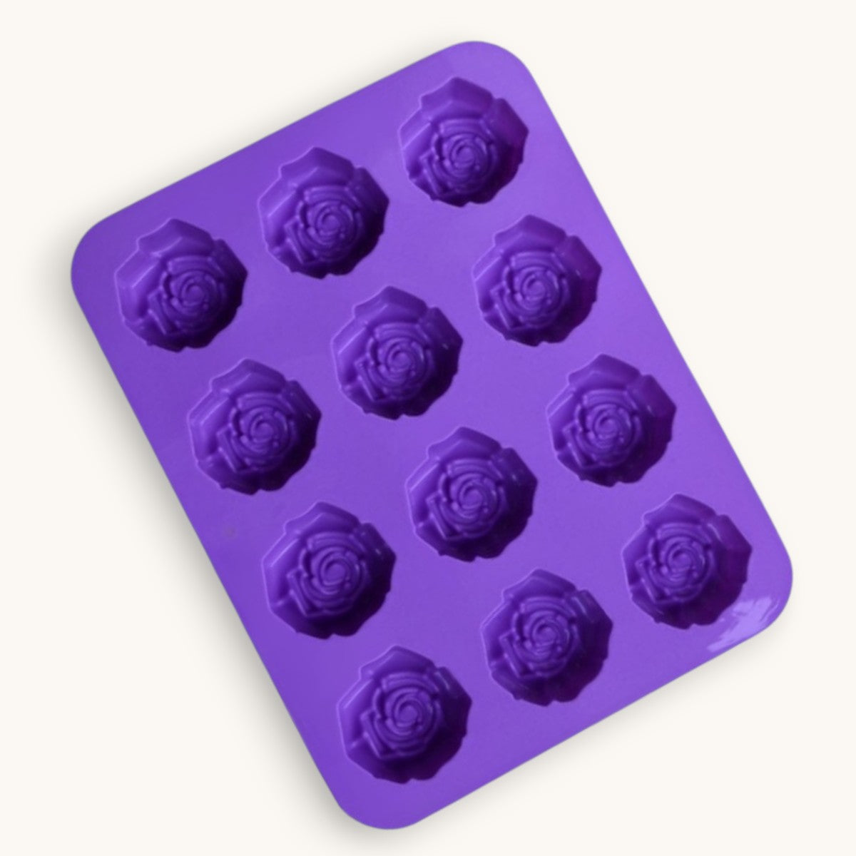 12 Cavity Silicone Rose Soap Mould