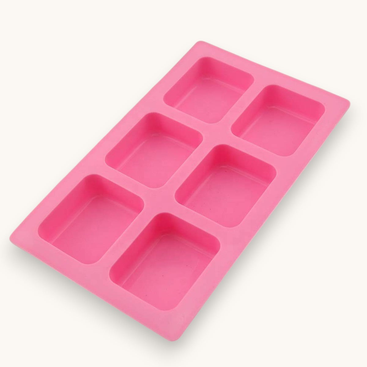6 cavity rectangle Silicone Soap Mould with rounded corners