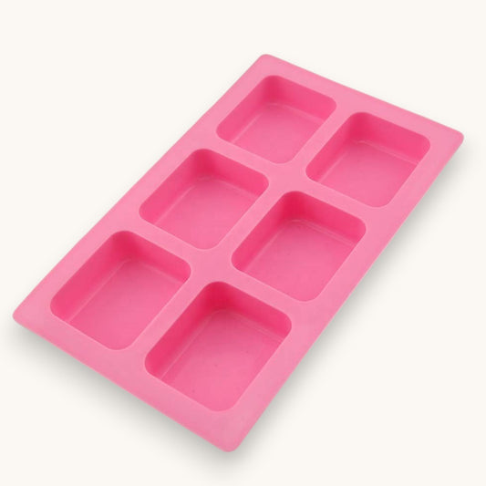 6 cavity rectangle Silicone Soap Mould with rounded corners