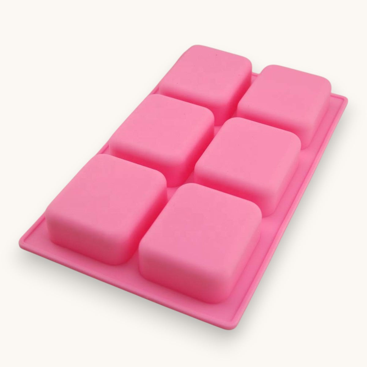 6 cavity rectangle Silicone Soap Mould with rounded corners