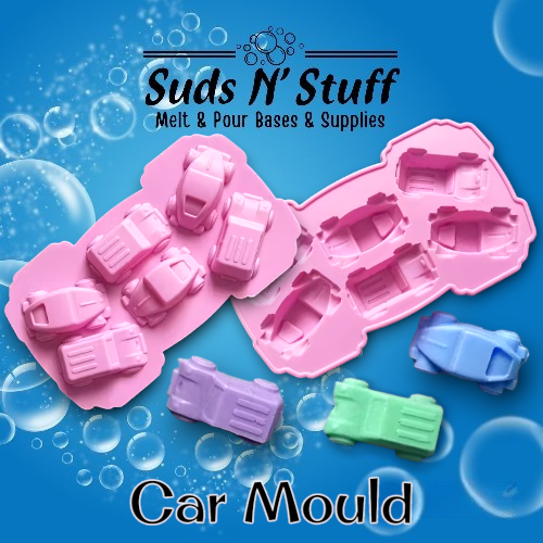 6 cavity small car soap mold. Can be used for soaping, resin or other crafting projects