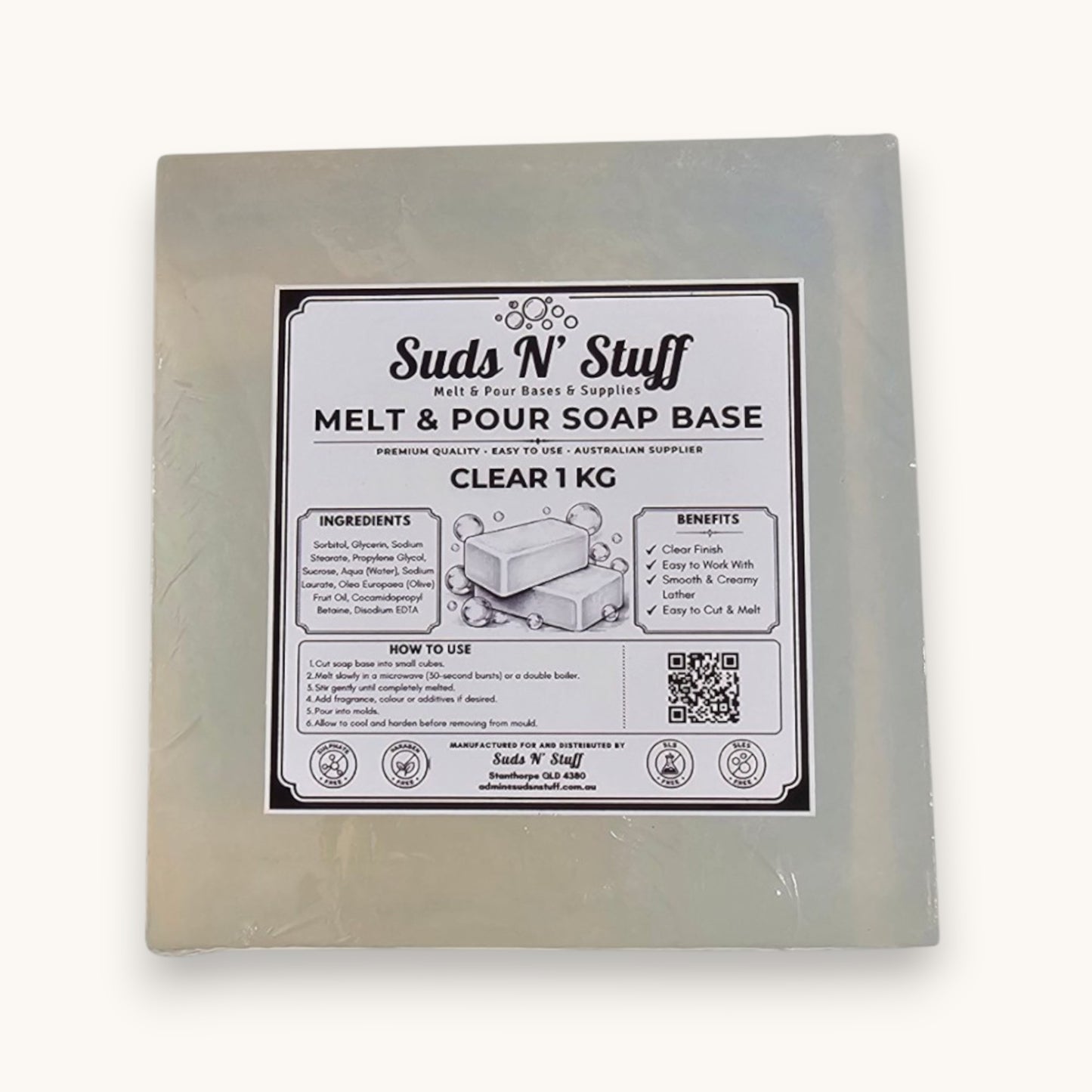 1kg block Clear Melt & Pour Soap Base