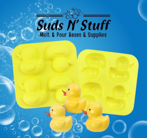 Duck silicone soap mould with 4 cavities for kids soaps and melt and pour soap making