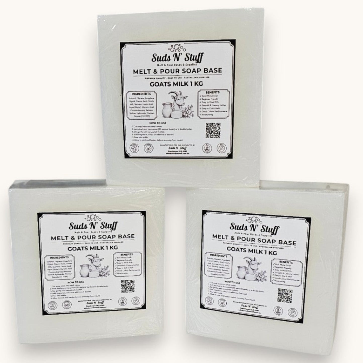 Suds N’ Stuff Goat's Milk Melt and Pour Soap Base 1kg