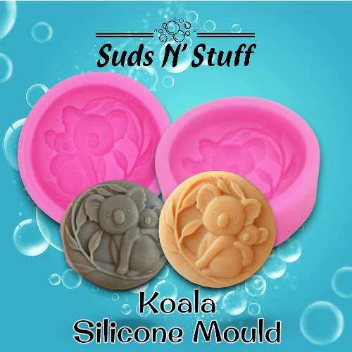 Round koala & baby silicone mold for soap or resin