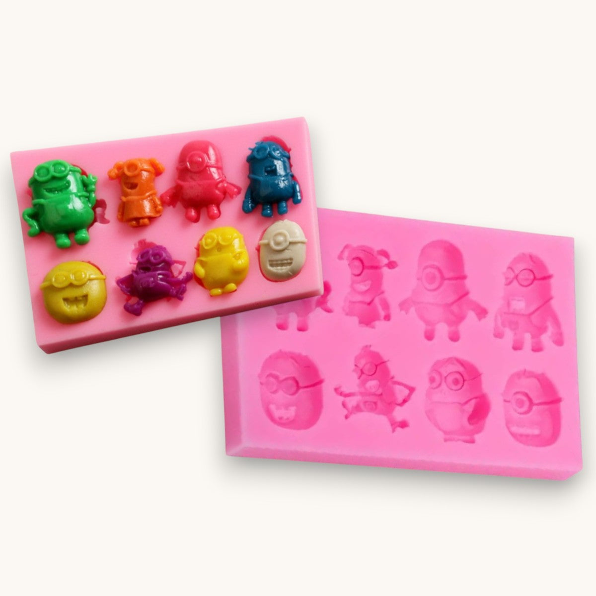 Minion inspired silicone soap embed mould for decorative soap toppers and melt and pour soap making