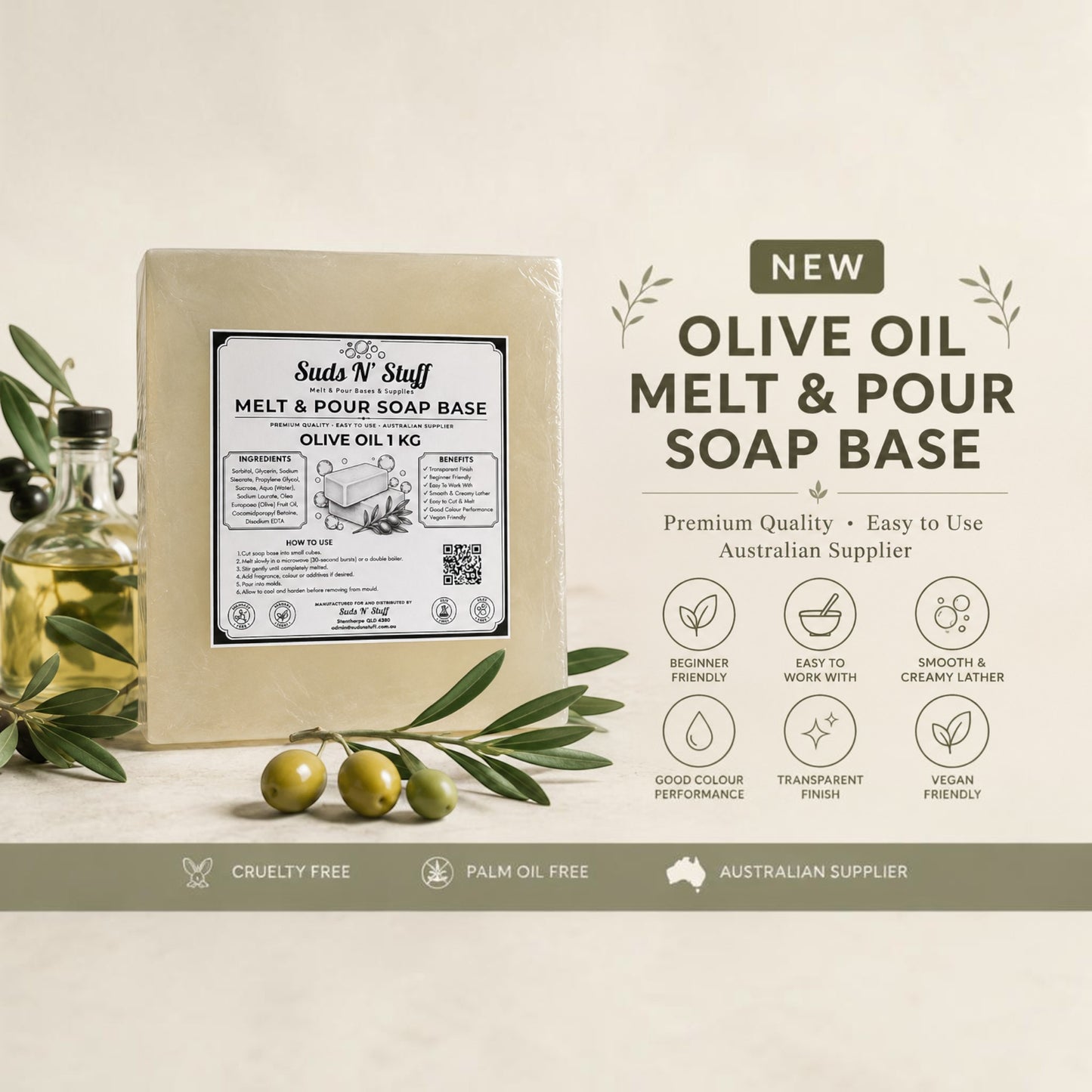 Premium Transparent Olive Oil Melt & Pour Soap Base Australia – Soap Making Base
