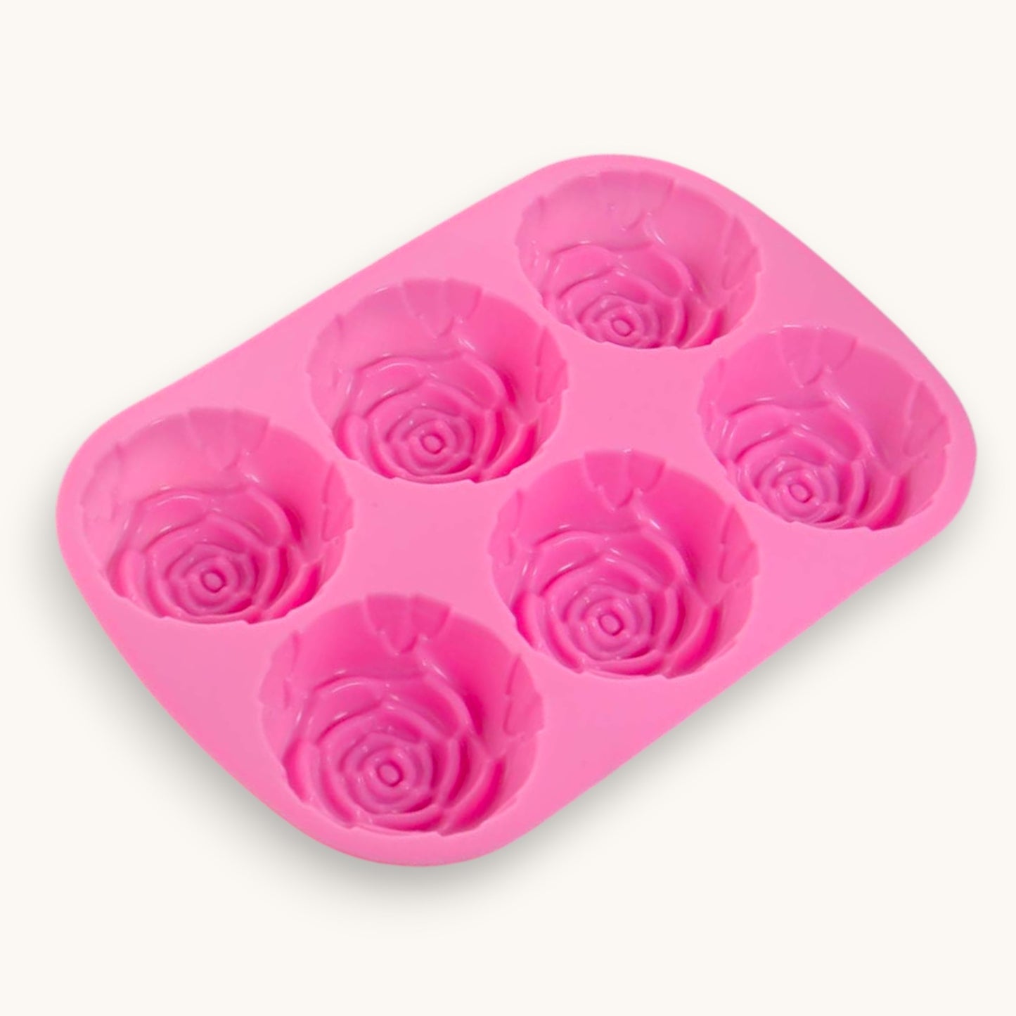 6 Cavity Rose Silicone Soap Mould | Flower Soap Making Mould