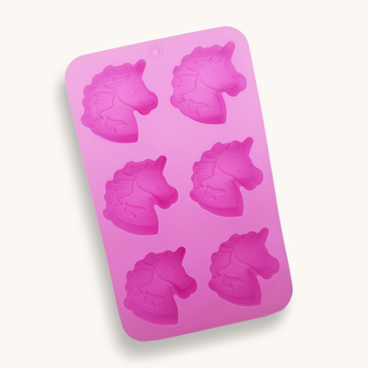 Pink unicorn silicone soap mould with 6 cavities for melt and pour soap making