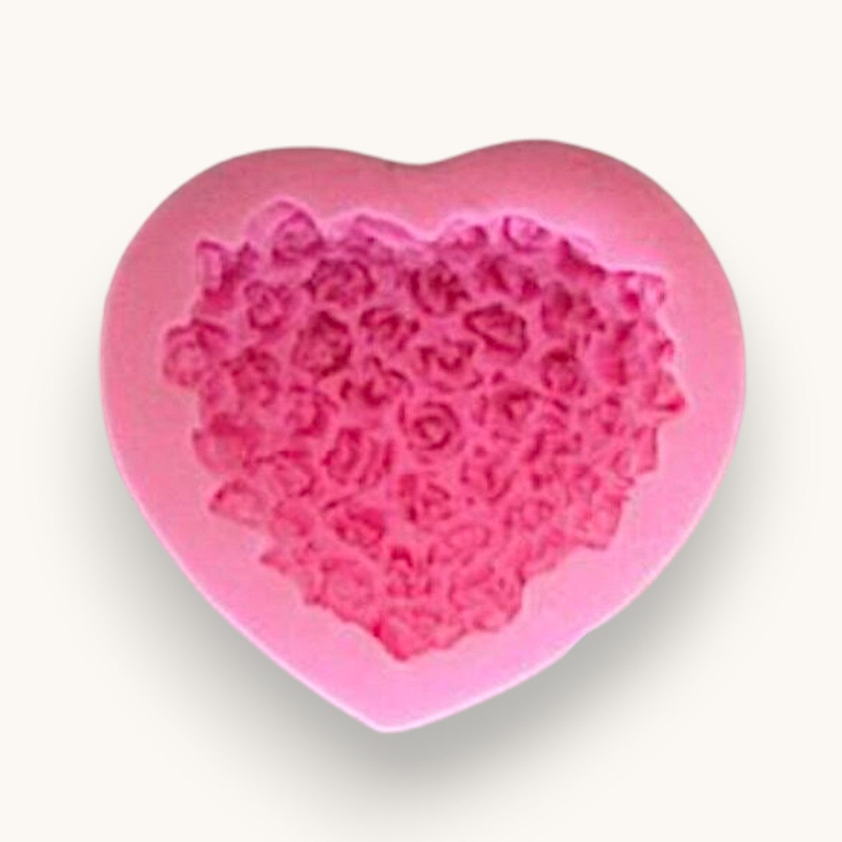 Heart shaped rose silicone soap mould for melt and pour soap making