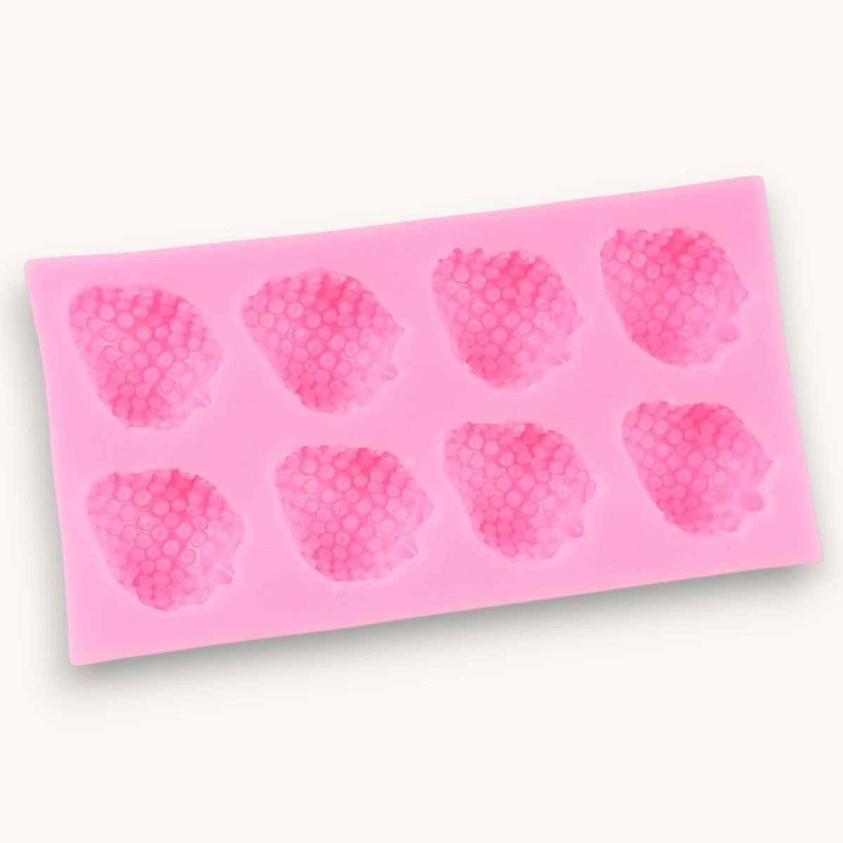Strawberry silicone soap mould for handmade soap embeds and toppers