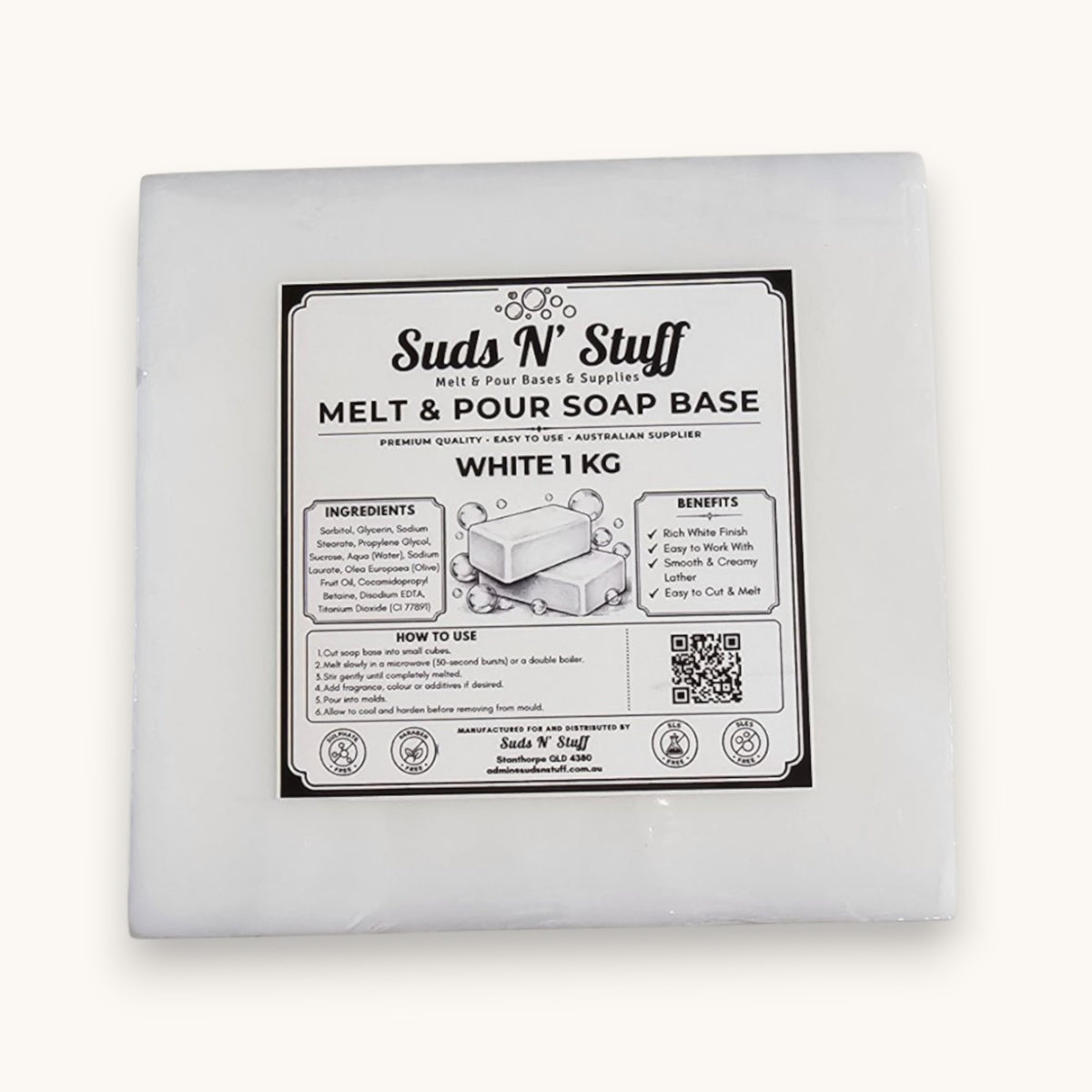 1kg block  White Melt & Pour Soap Base