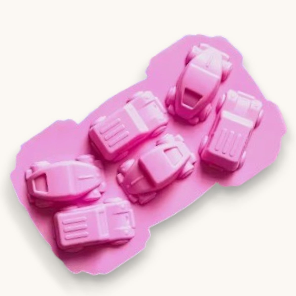 Small car silicone soap mould with 6 cavities for soap embeds and melt and pour soap making