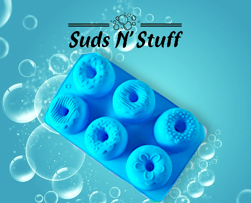 Create fun donut-shaped handmade soaps with this 6 cavity silicone soap mould. Perfect for melt & pour soap making, novelty soaps and gift sets.