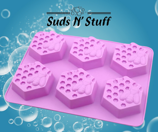 Honeycomb and bee silicone soap mould for handmade soap making