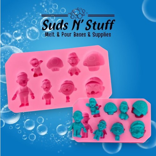 Mario inspired silicone soap embed mould for decorative soap toppers and melt and pour soap making