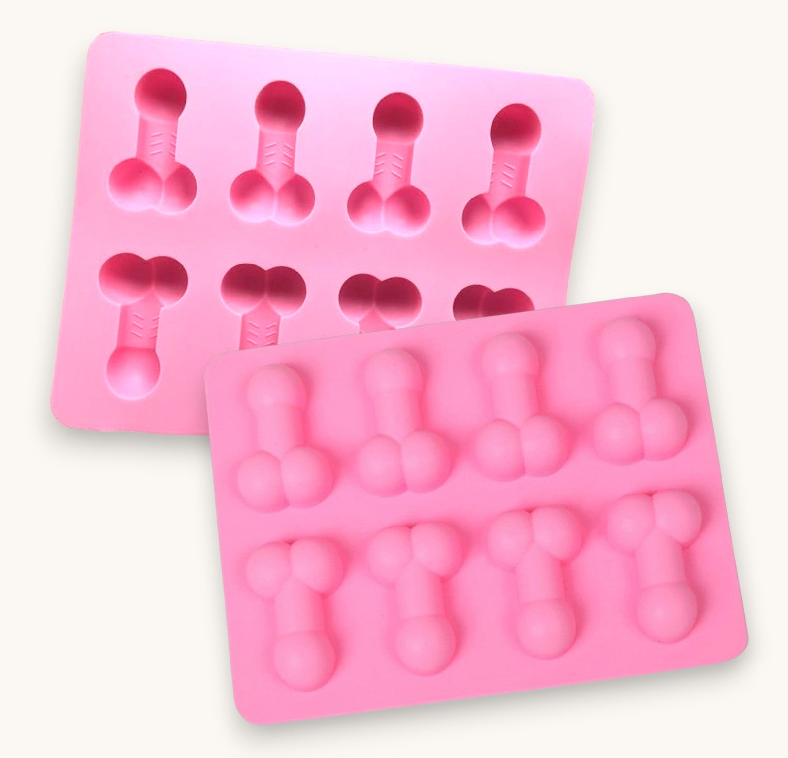 Pink 8 cavity willy silicone soap mould for novelty soap making and resin crafts